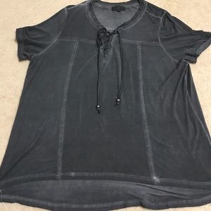 Oversized t shirt with cross cross detail